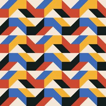 Trendy minimalist seamless pattern with abstract creative geometric composition Illustrazione stock