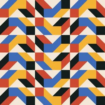 Trendy minimalist seamless pattern with abstract creative geometric composition Illustrazione stock