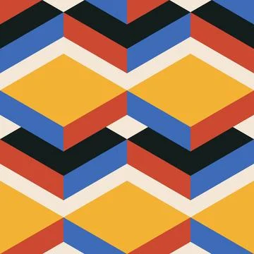 Trendy minimalist seamless pattern with abstract creative geometric composition Stock Illustration