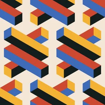 Trendy minimalist seamless pattern with abstract creative geometric composition Stock Illustration