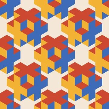 Trendy minimalist seamless pattern with abstract creative geometric composition Stock Illustration