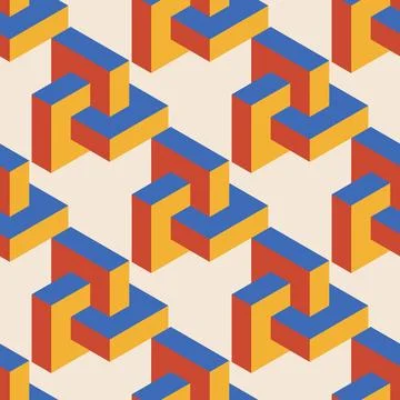 Trendy minimalist seamless pattern with abstract creative geometric composition Stock Illustration