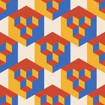Trendy minimalist seamless pattern with abstract creative geometric composition Stock Illustration