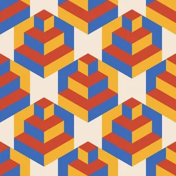 Trendy minimalist seamless pattern with abstract creative geometric composition Stock Illustration