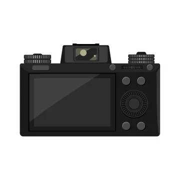 Trendy mirrorless Camera back side view with high detailed illustrated for your Stock Illustration