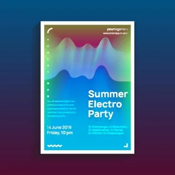 Trendy modern poster. design template with vibrant gradient background. vector Stock Illustration
