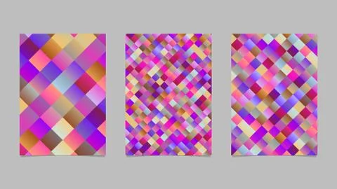 Trendy modern square pattern brochure template background set Иллюстрация