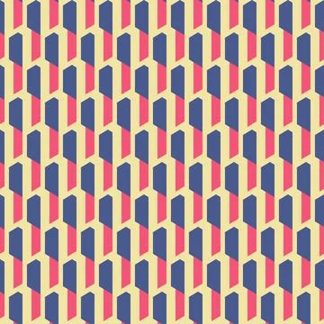 Trendy modern vector seamless pattern design of simple geometric shapes. Illustrazione stock