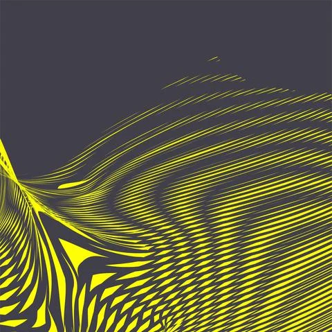 Trendy moire wavy abstract background with stripes deformation effect. Stock Illustration