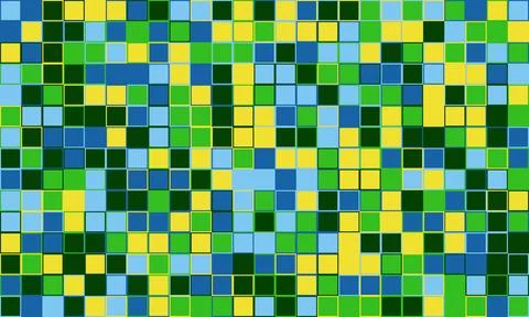 Trendy mosaic-style pattern with structured geometry. A vibrant, colourful .. Stock Illustration