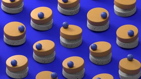 Trendy motion design background loop animation. 3d render of sweet candy cakes Stock Footage 147508643