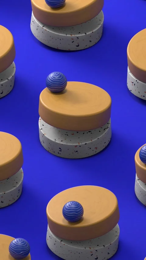 Trendy motion design background loop animation. 3d render of sweet candy cakes Stock Footage 150704583