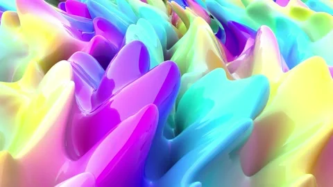 Trendy multi color wave gradient fluid liquid surface abstract background Stock Footage 198924852