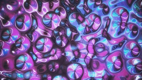 Trendy multicolored iridescent texture of wavy vibrant surface with ripples Stock Footage 127775628