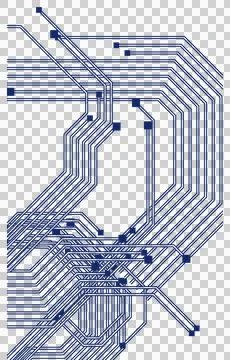 Trendy navy technology circuit pattern transparent PNG Stock Photos