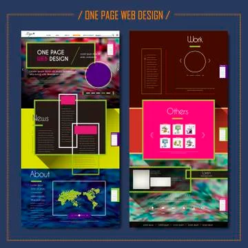 Trendy one page web design Stock Illustration