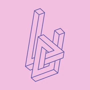 Trendy optical illusion shape on pink background. Optical art Tattoo. Stock Illustration