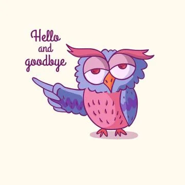 Trendy owls draw with the phrase. Stock Illustration