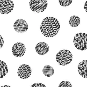 Trendy pattern with doodle geometric circles Stock Illustration