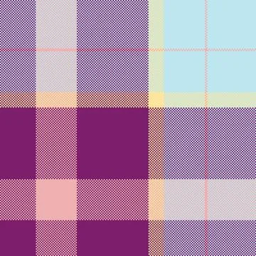 Trendy pixelated plaid pattern in shades of purple, pink, and blue. Modern, a Illustrazione stock