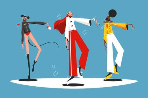 Trendy pop group performance Stock-Illustration