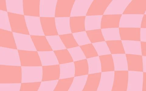 Trendy psychedelic checkerboard background featuring wavy vector shapes and.. Stock Illustration