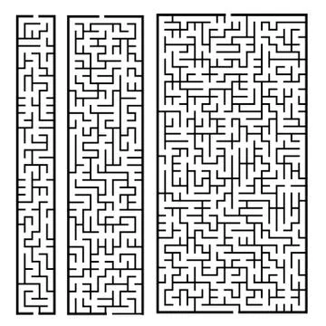Trendy rectangular labyrinth set Stock Illustration