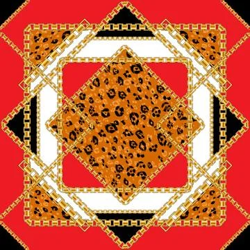 Trendy red repeating print Stock Illustration