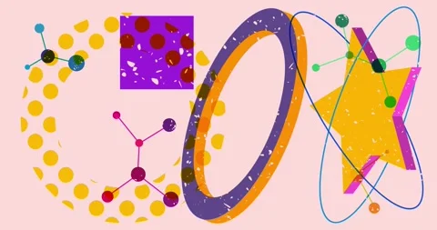 Trendy riso graph geometric style video Stock Footage 283942840