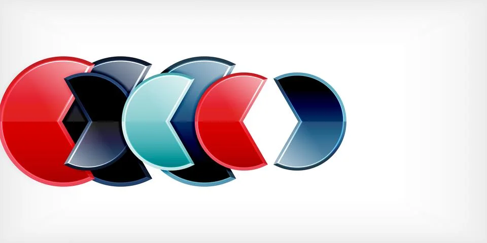 Trendy round shapes with triangular angle design element. Vector Illustration Stock Illustration