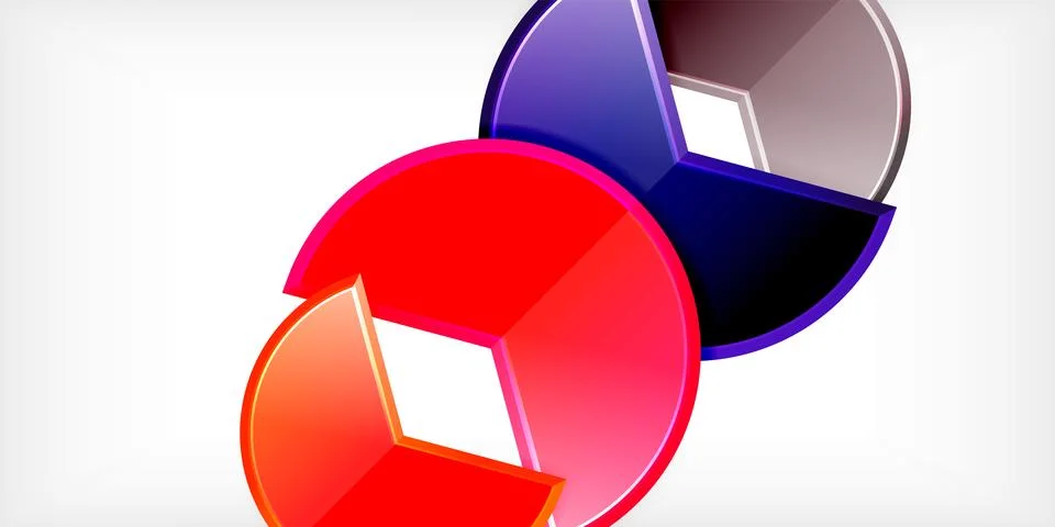 Trendy round shapes with triangular angle design element. Vector Illustration Ilustración de archivo