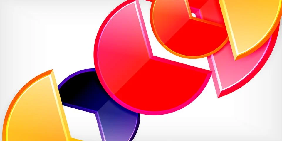 Trendy round shapes with triangular angle design element. Vector Illustration Illustrazione stock