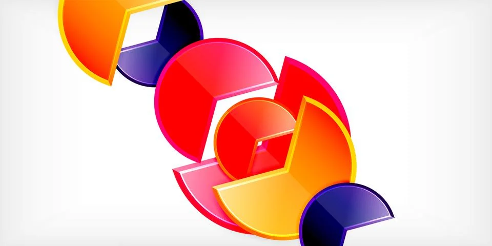 Trendy round shapes with triangular angle design element. Vector Illustration Illustrazione stock