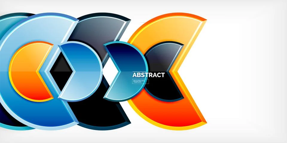 Trendy round shapes with triangular angle design element. Vector Illustration Illustrazione stock