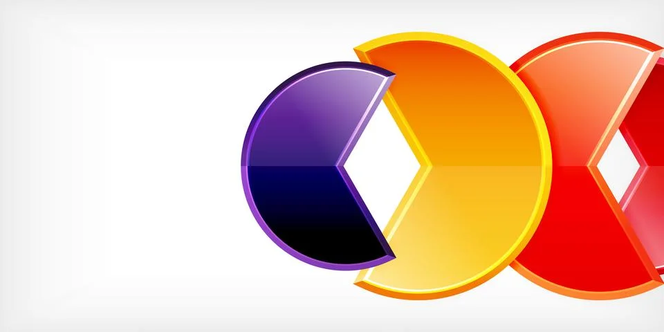 Trendy round shapes with triangular angle design element. Vector Illustration Illustrazione stock