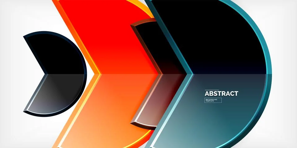 Trendy round shapes with triangular angle design element. Vector Illustration Ilustração Stock