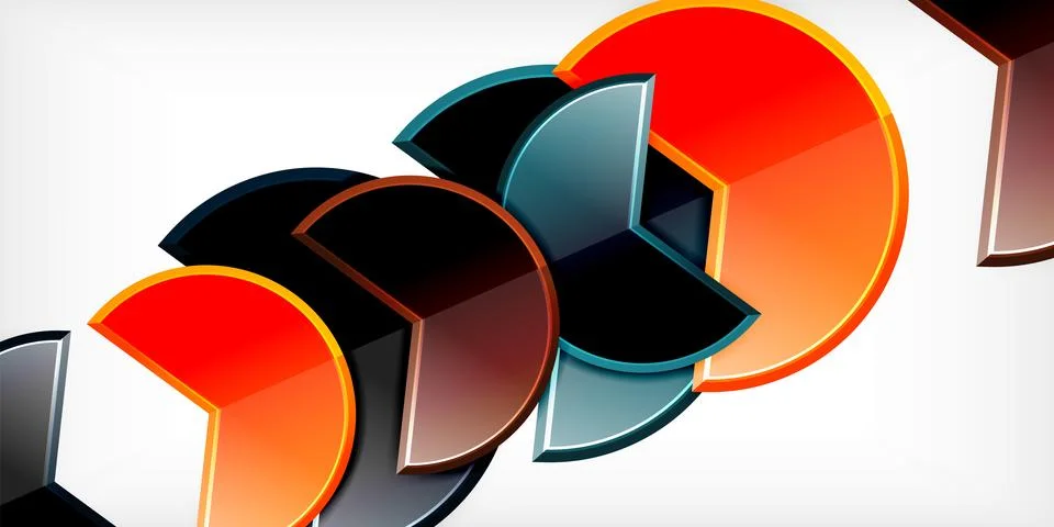 Trendy round shapes with triangular angle design element. Vector Illustration Ilustración de archivo