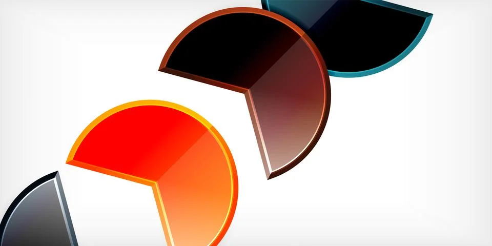 Trendy round shapes with triangular angle design element. Vector Illustration Illustrazione stock