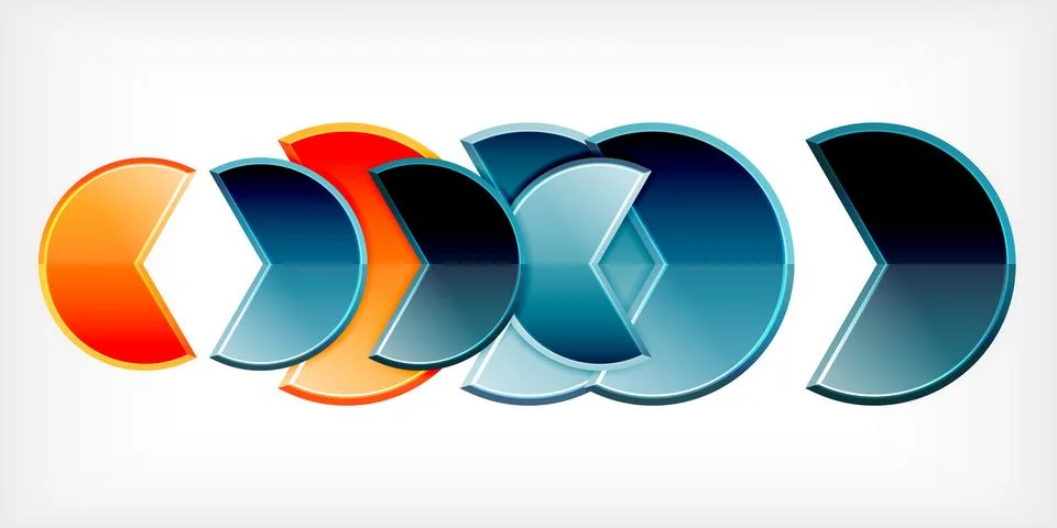 Trendy round shapes with triangular angle design element. Vector Illustration Illustrazione stock