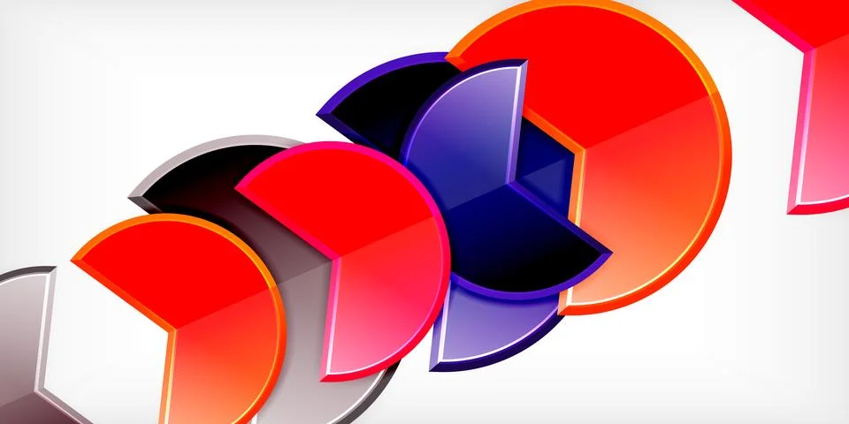 Trendy round shapes with triangular angle design element. Vector Illustration 库存插图