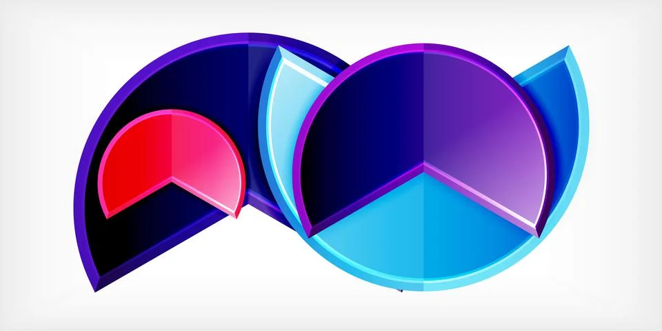 Trendy round shapes with triangular angle design element. Vector Illustration イラスト素材