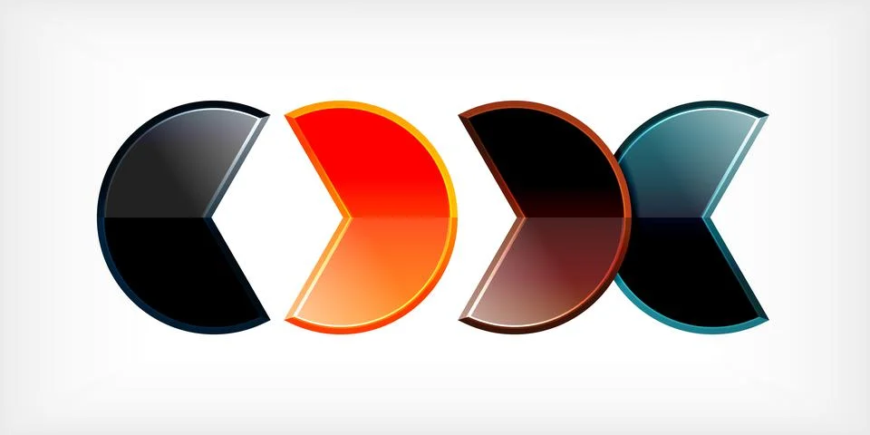 Trendy round shapes with triangular angle design element. Vector Illustration Ilustração Stock