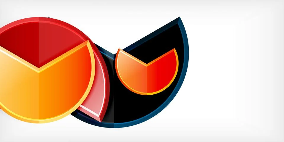 Trendy round shapes with triangular angle design element. Vector Illustration Stockillustratie