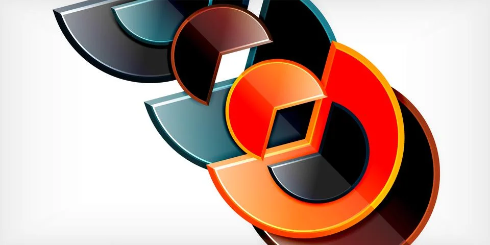 Trendy round shapes with triangular angle design element. Vector Illustration Illustrazione stock