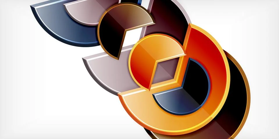 Trendy round shapes with triangular angle design element. Vector Illustration 스톡 일러스트