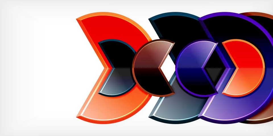 Trendy round shapes with triangular angle design element. Vector Illustration Ilustración de archivo