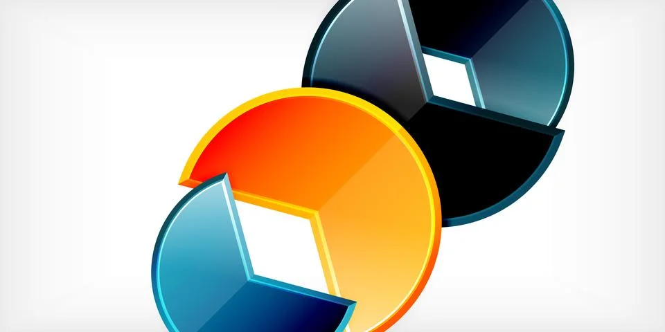 Trendy round shapes with triangular angle design element. Vector Illustration Illustrazione stock
