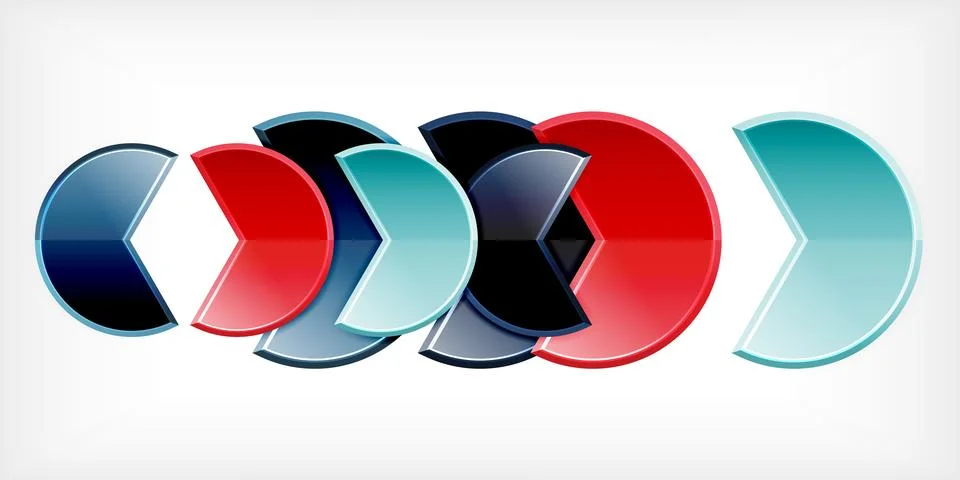 Trendy round shapes with triangular angle design element. Vector Illustration Ilustração Stock