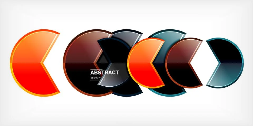 Trendy round shapes with triangular angle design element. Vector Illustration Stock Illustration