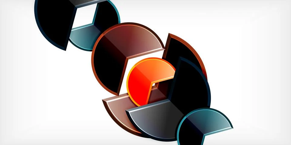 Trendy round shapes with triangular angle design element. Vector Illustration Ilustração Stock